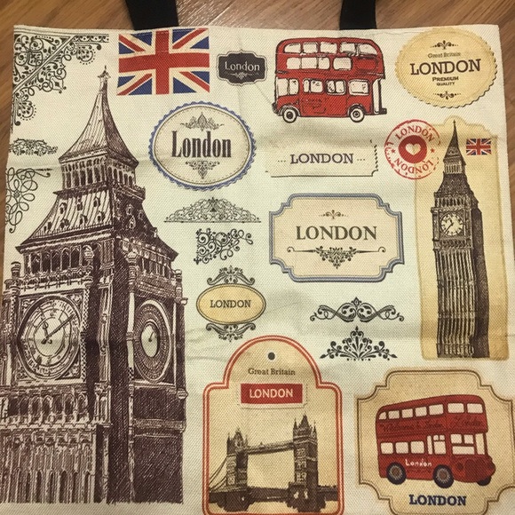 Fabulous canvas tote “London” theme - Picture 1 of 7